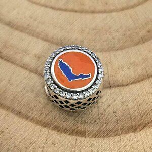 Pandora HOME Florida Map Exclusive Dangle Charm Pendant, S925 Silver Jewelry